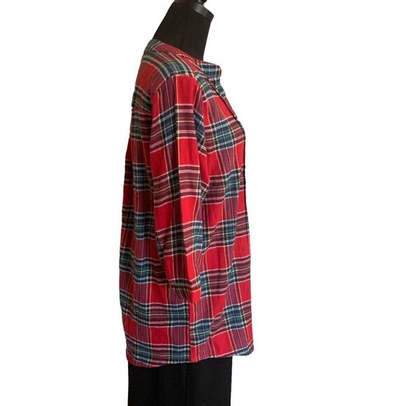 Cotton Flannel Shirt in Red Plaid by CW Classics - Picture 3 of 8
